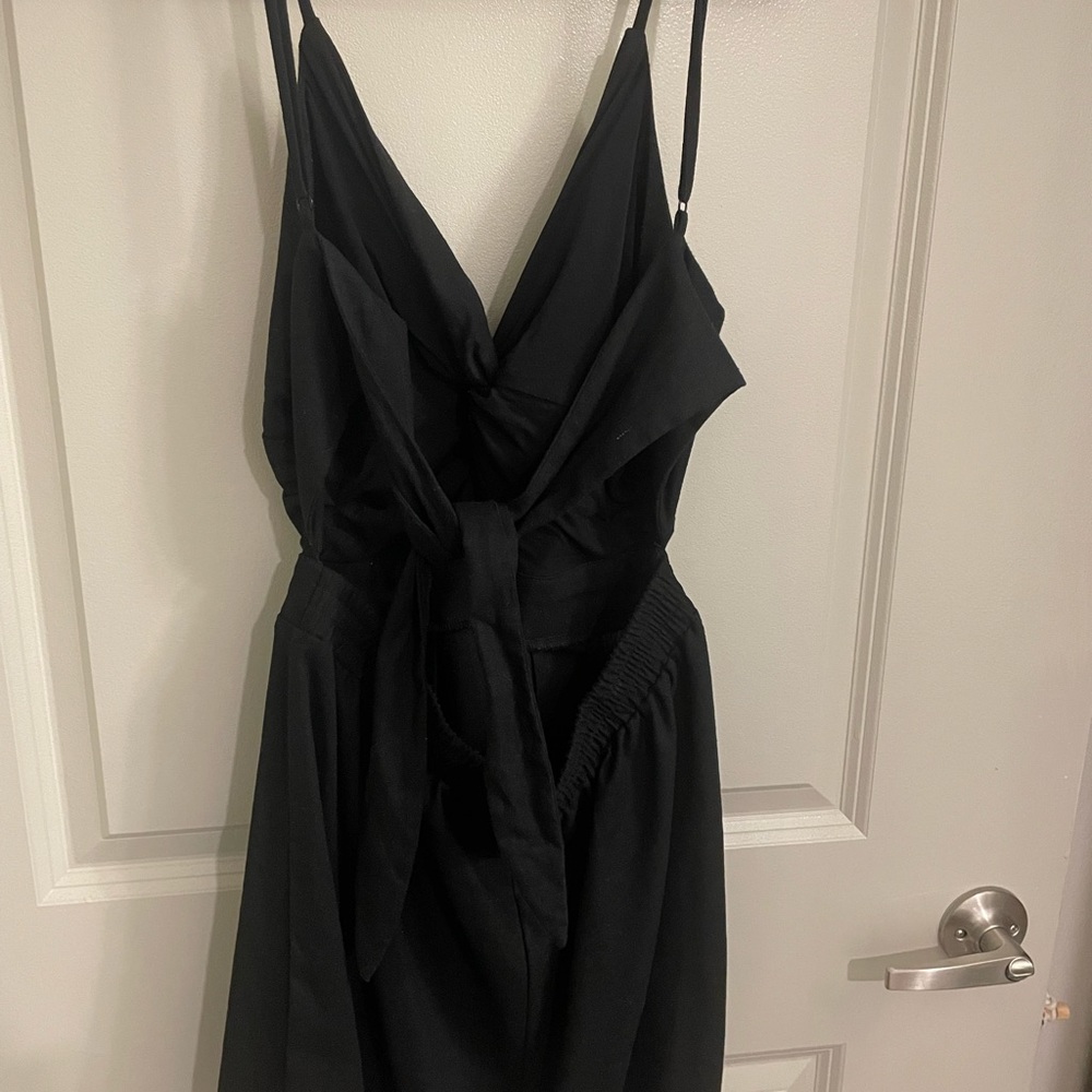 Altar’d State Black Romper with Keyhole and Tie in Back